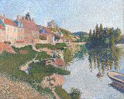 Paul Signac Riverbank,Petit-Andely (mk09) Norge oil painting reproduction